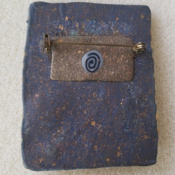 Goddess Pin Rectangle Shape Polymer Clay Broach - Picture 2 of 6